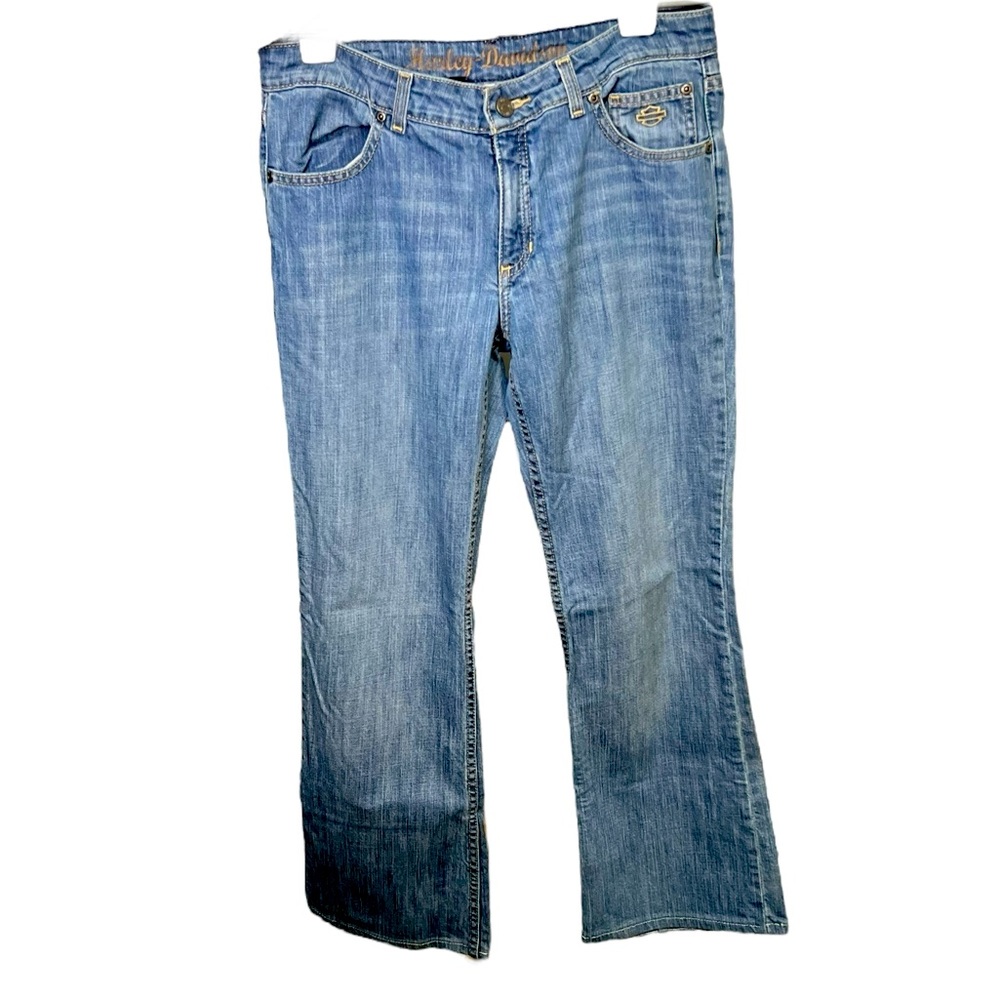 Harley-Davidson Woman’s Bootcut Denim Jeans Sz 34” - Picture 2 of 10